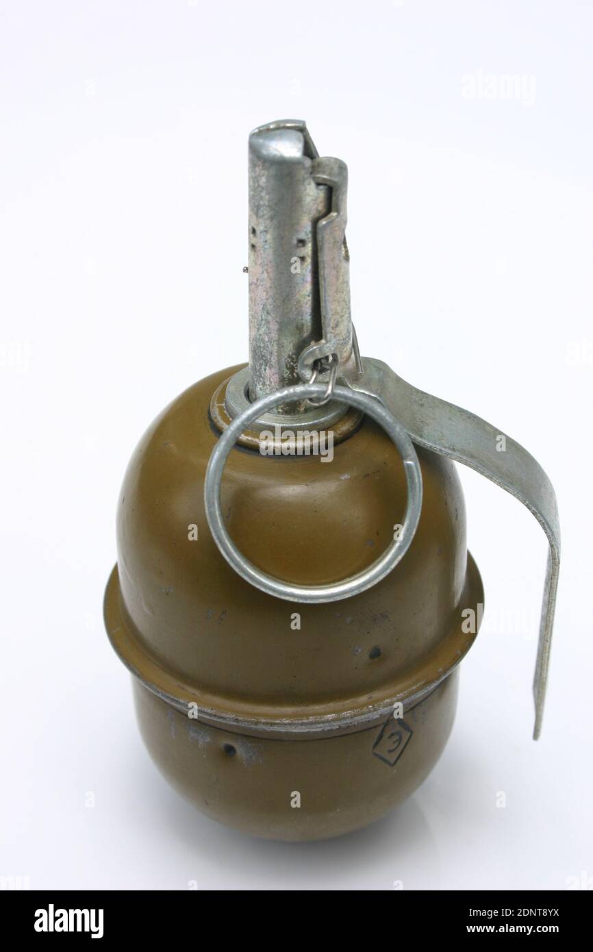 Soviet offensive hand grenade. One soviet offensive hand grenade RGD-5 (English 'Hand Grenade Remote') isolated on a white background Stock Photo