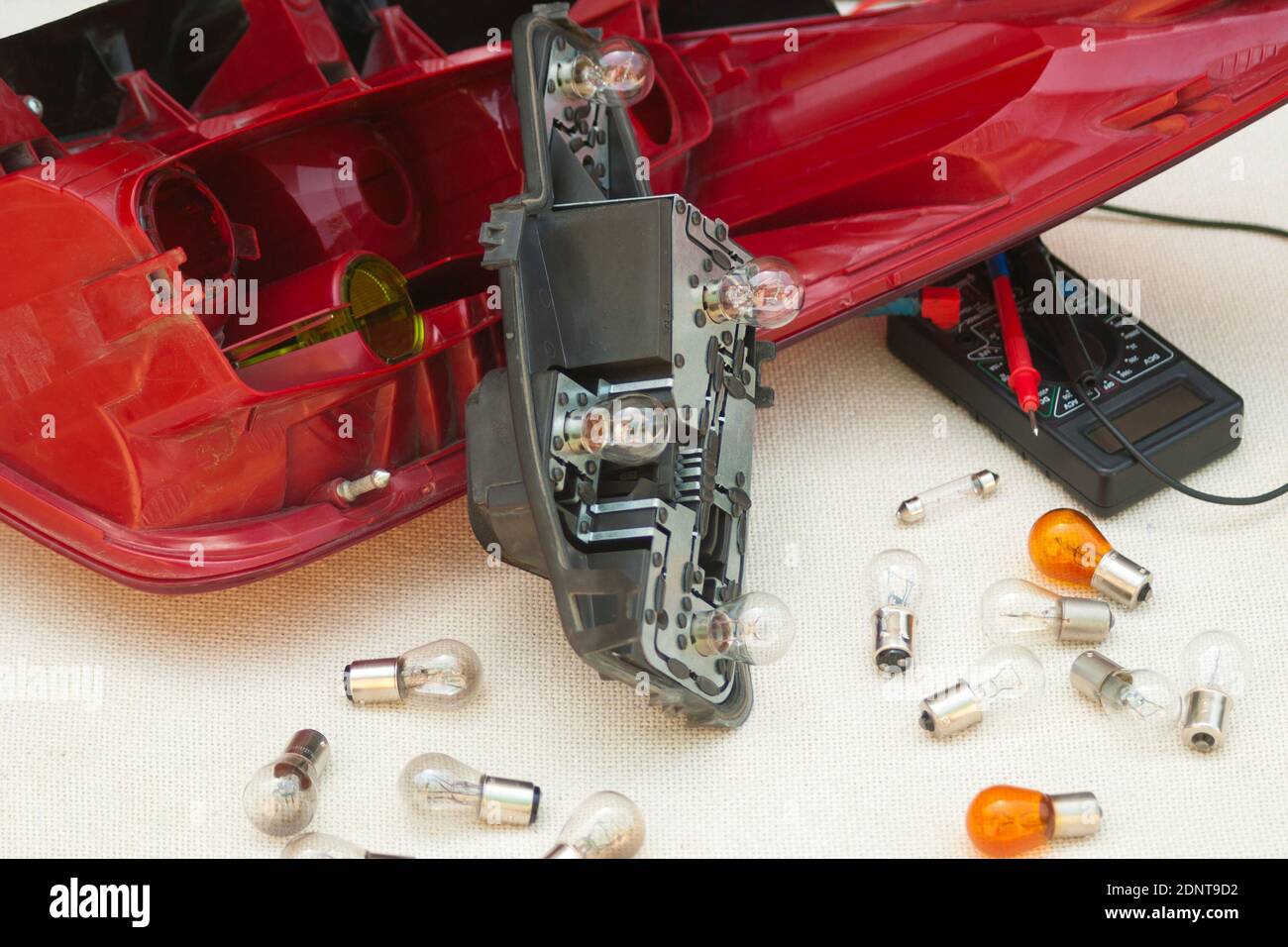 Replacing the bulbs of the rear lights of the car. Removed from the car