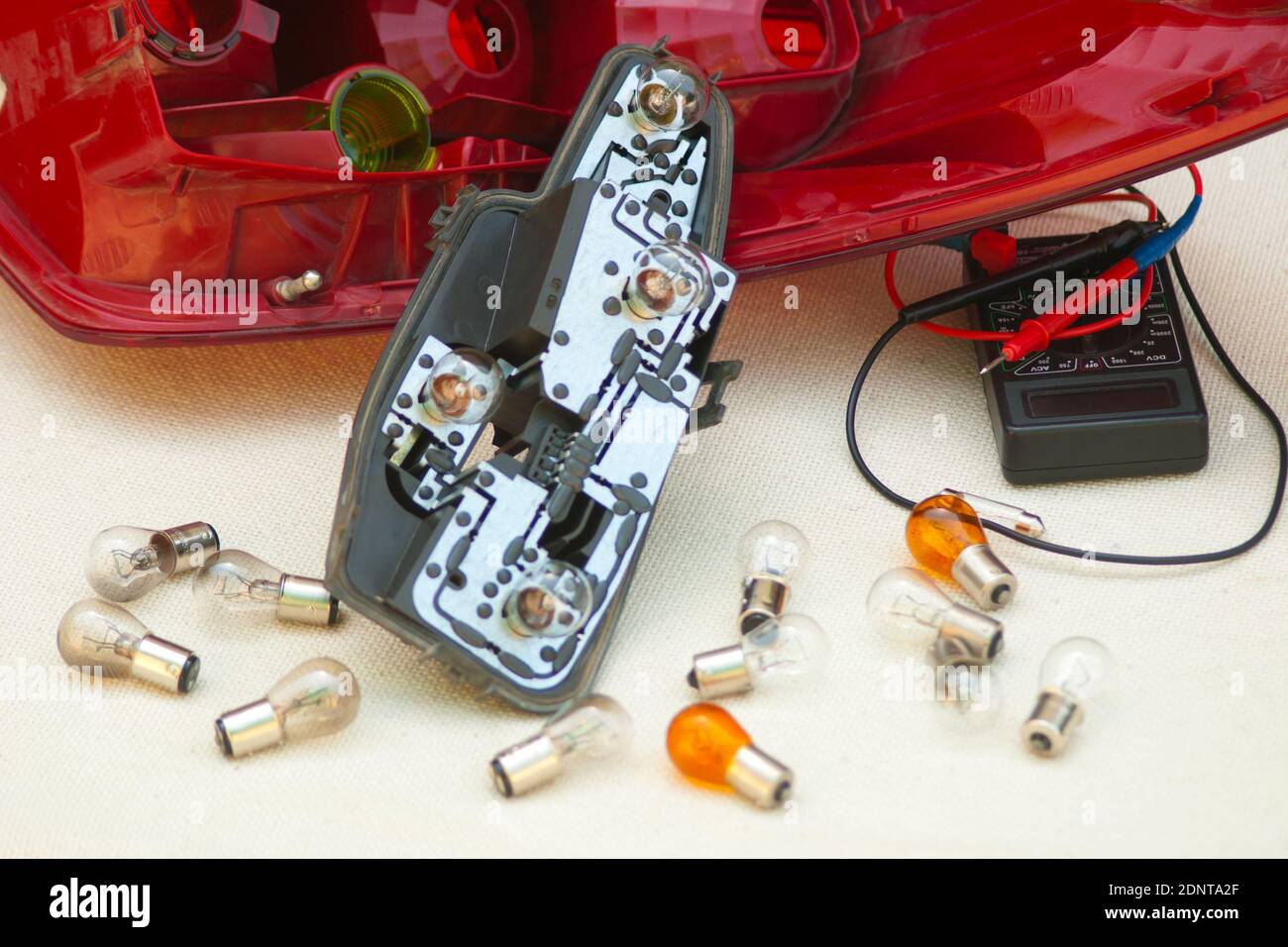 Replacing the bulbs of the rear lights of the car. Removed from the car