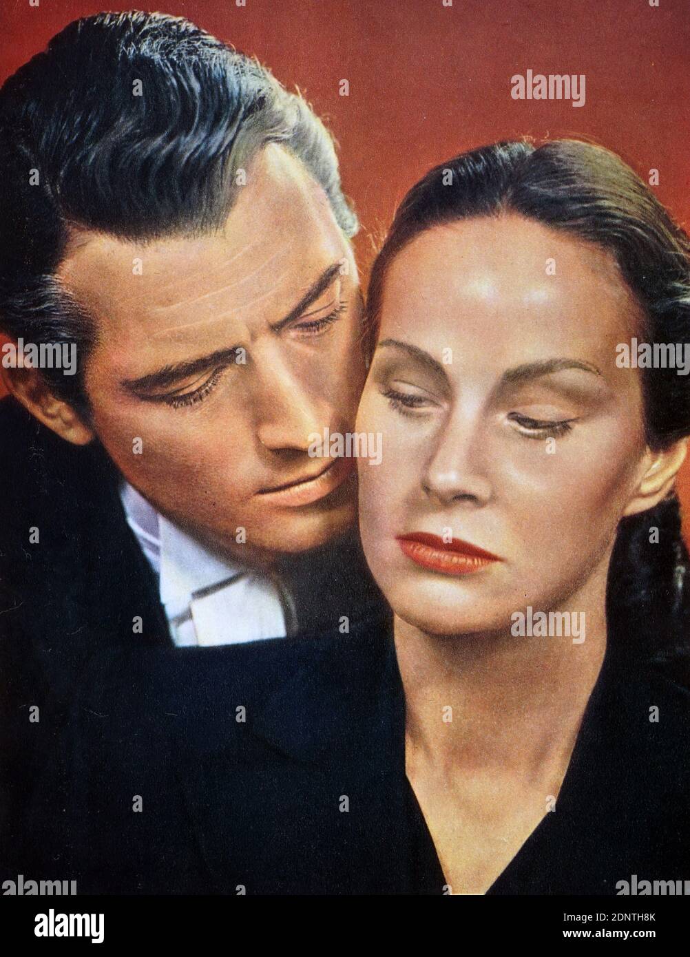 Film still of Gregory Peck (1916-2003) and Alida Valli (1921-2006) from Alfred Hitchcock 'The Paradine Case'. Stock Photo