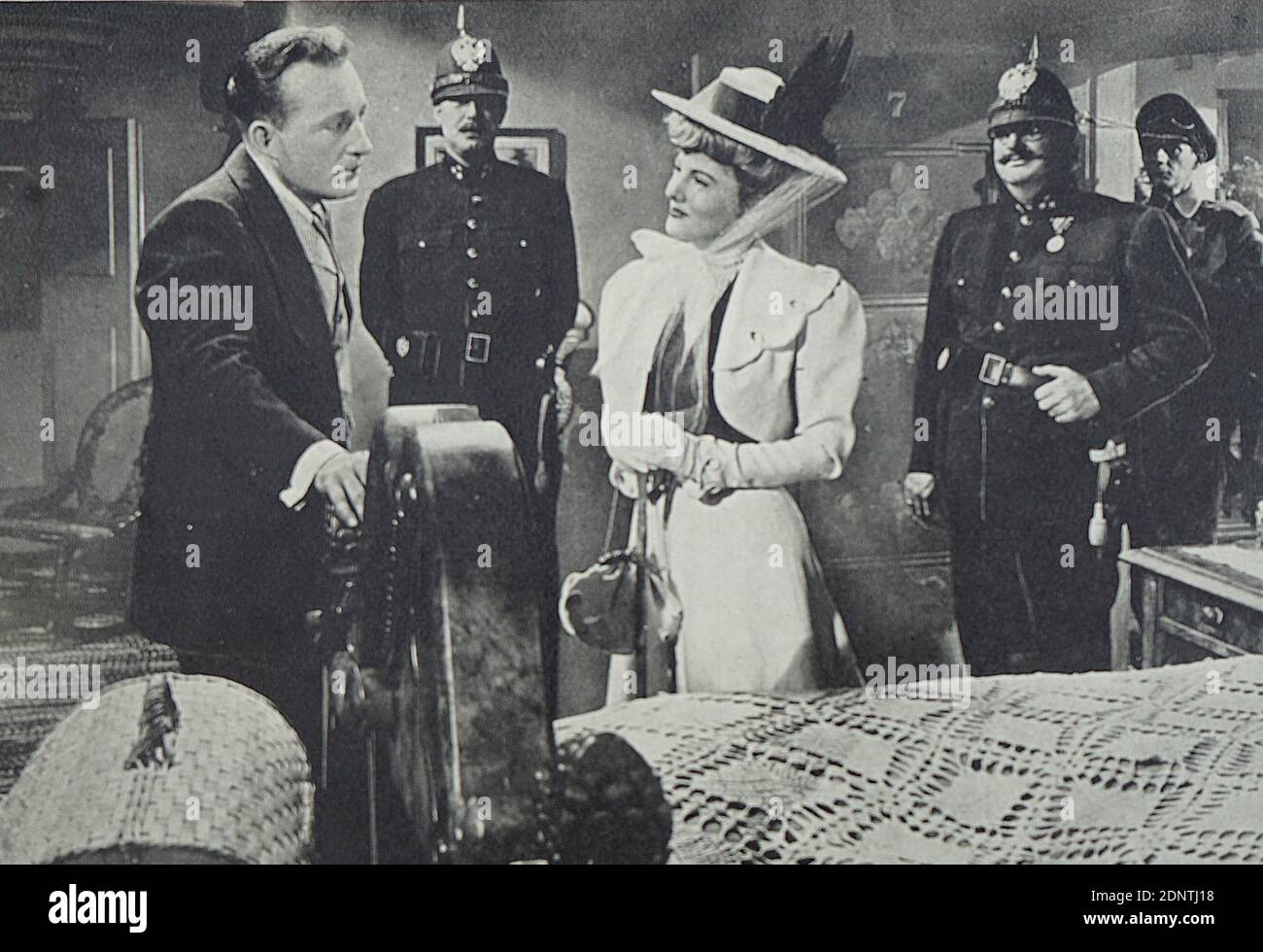 Film still from 'The Emperor Waltz' starring Bing Crosby, Joan Fontaine, Richard Haydn, and Lucile Watson. Stock Photo