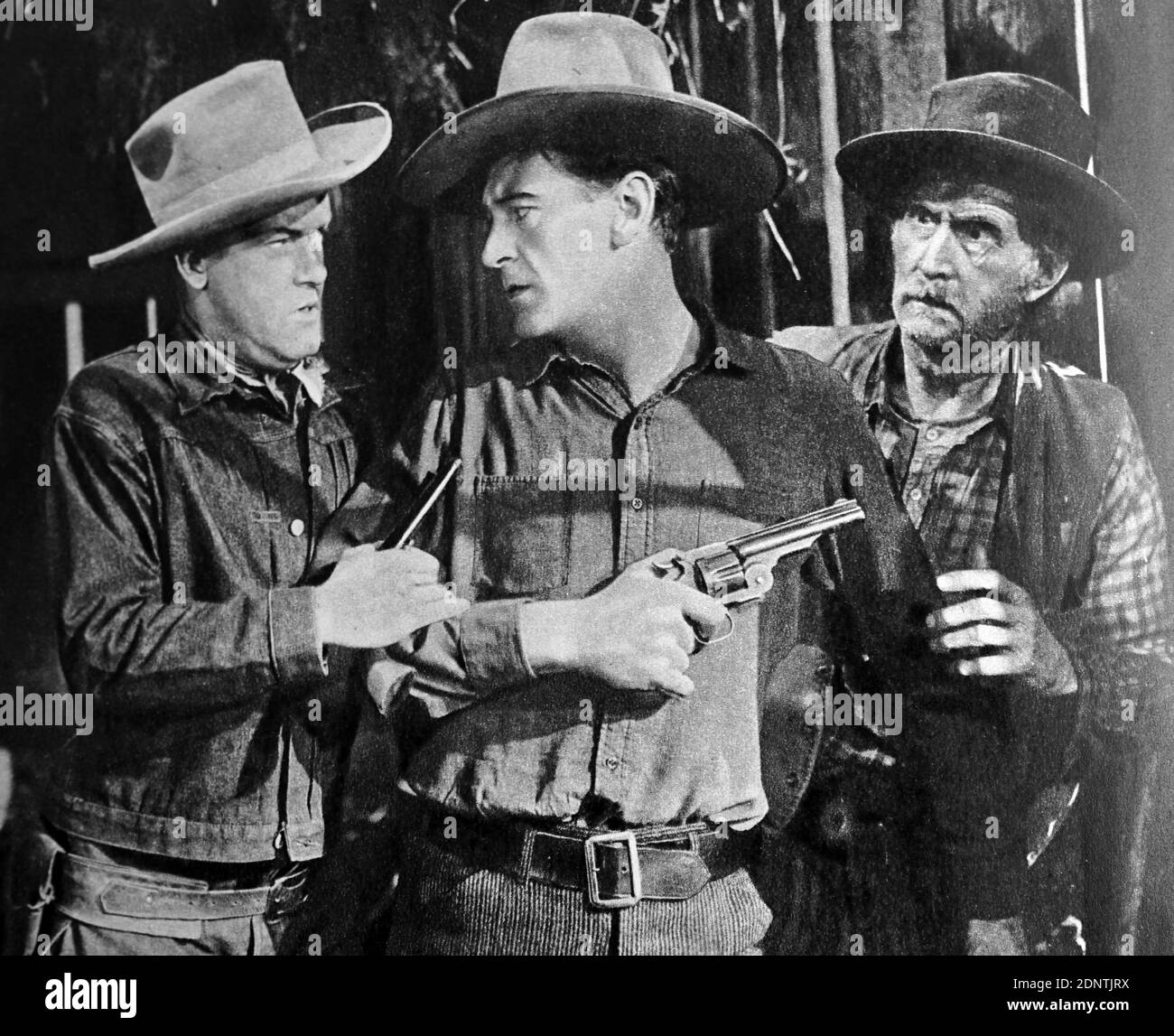 Film still from 'Along Came Jones' starring Gary Cooper, Loretta Young, William Demarest, and Dan Duryea. Stock Photo