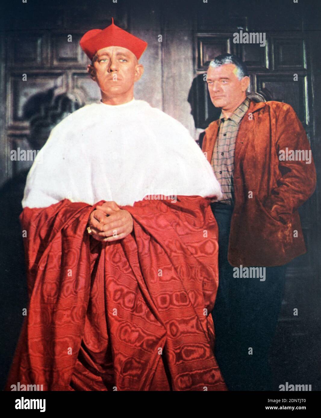 Film still from 'The Prisoner' starring Alec Guinness, Jack Hawkins, Ronald Lewis, and Wilfrid Lawson. Stock Photo