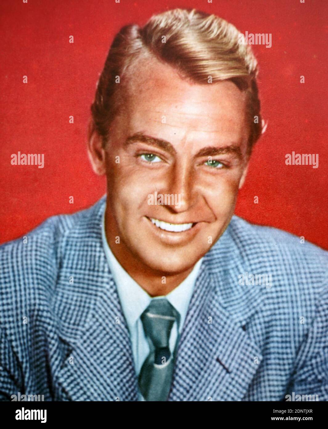 Photograph of Alan Ladd (1913-1964) an American actor and film and television producer. Stock Photo