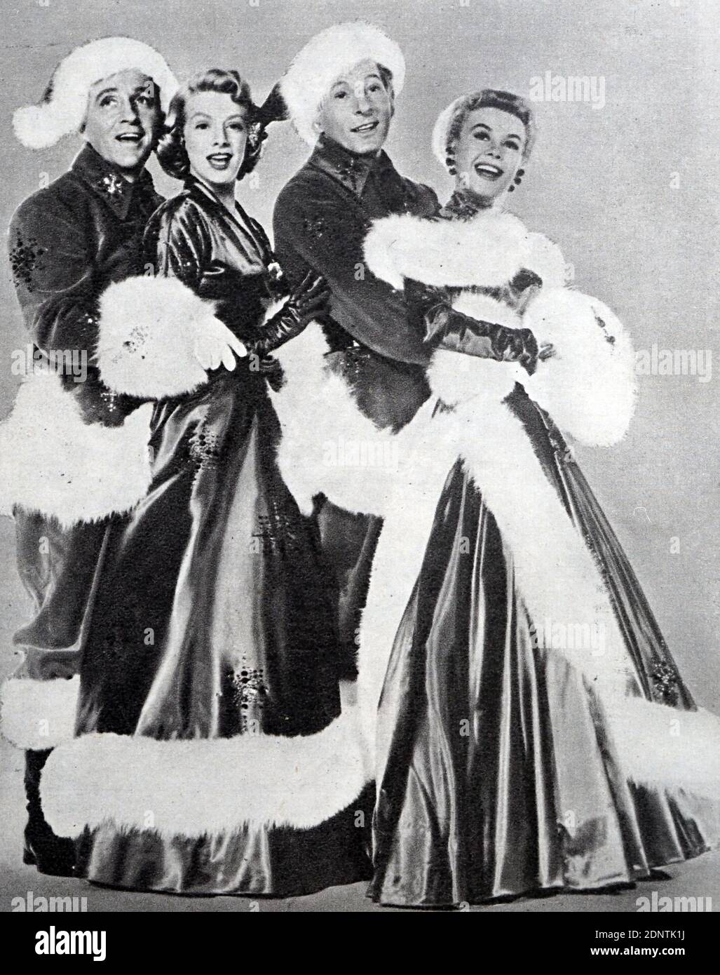 Film still from 'White Christmas' starring Vera-Ellen, Rosemary Clooney, Danny Kaye, and Bing Crosby. Stock Photo