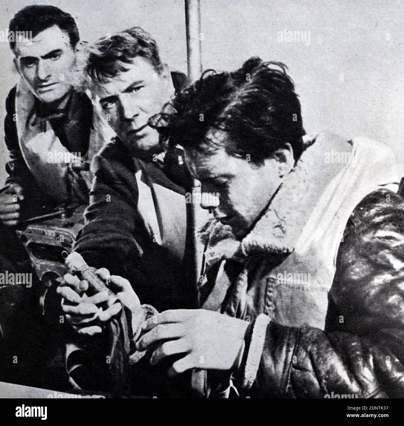 Film still from 'The Sea Shall Not Have Them' starring Michael Redgrave, Dirk Bogarde, Anthony Steel and Nigel Patrick. Stock Photo