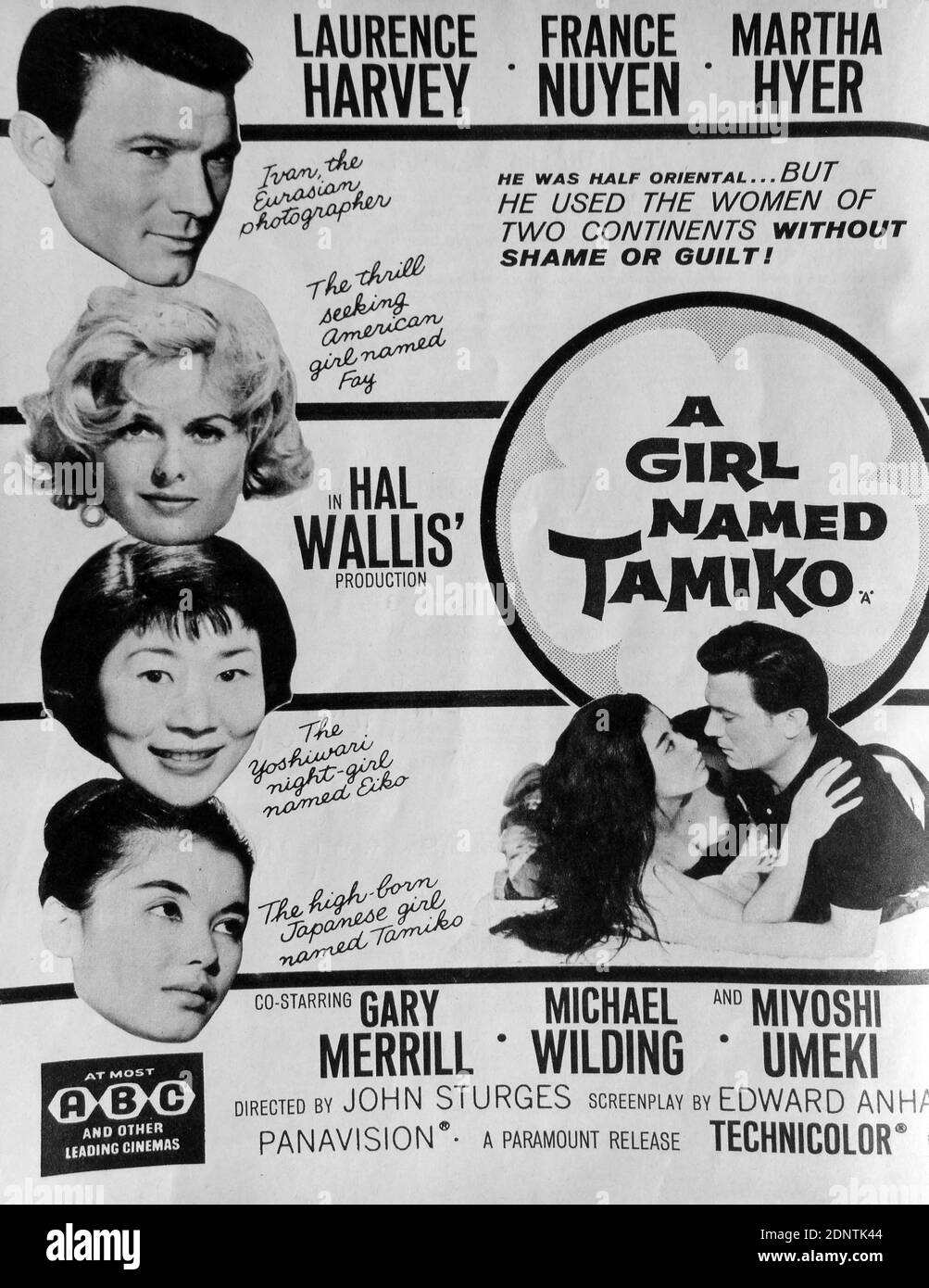 Poster for 'A Girl Named Tamiko' starring Laurence Harvey, Martha Hyer; France Nuyen; Miyoshi Umeki. Stock Photo