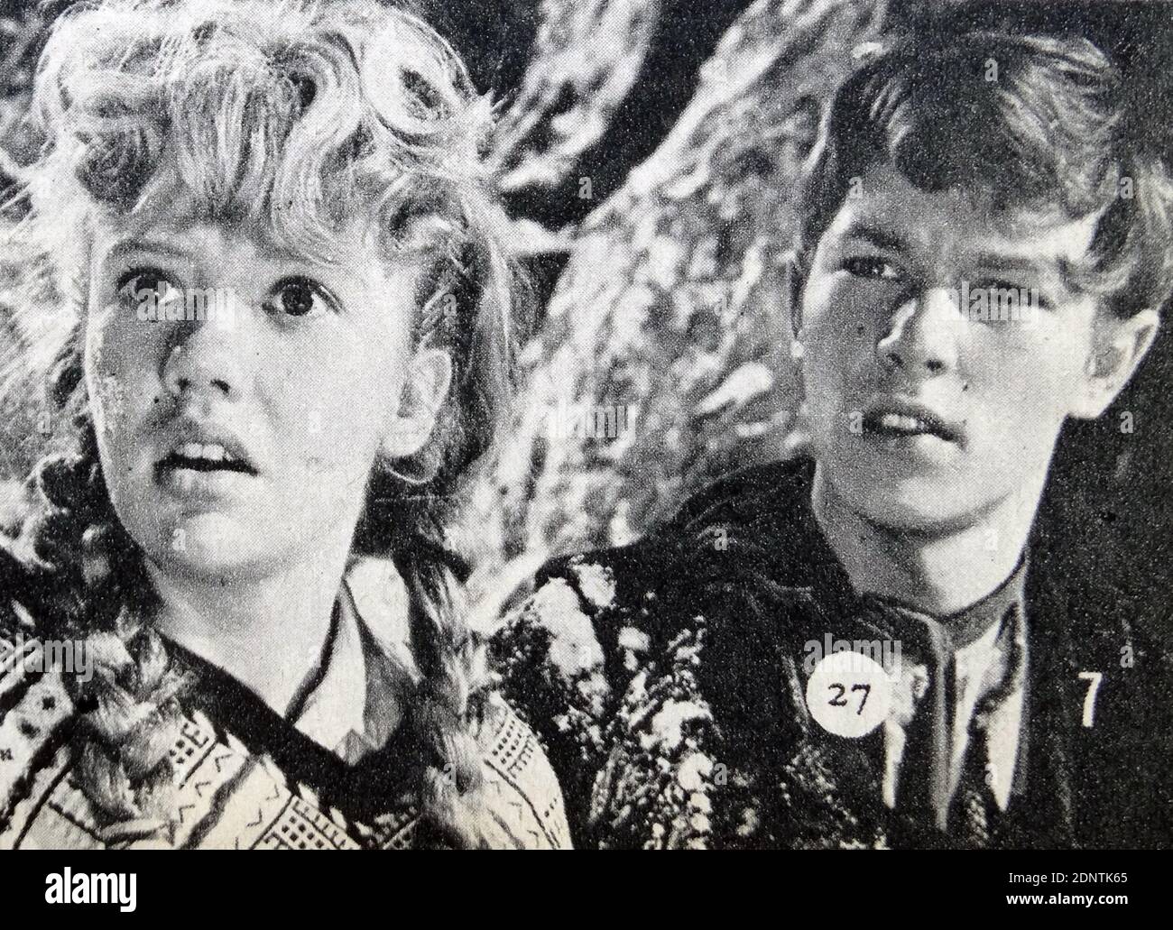 Film still of Michael Anderson (1943-) and Hayley Mills (1946-) from 'In Search of the Castaways'. Stock Photo