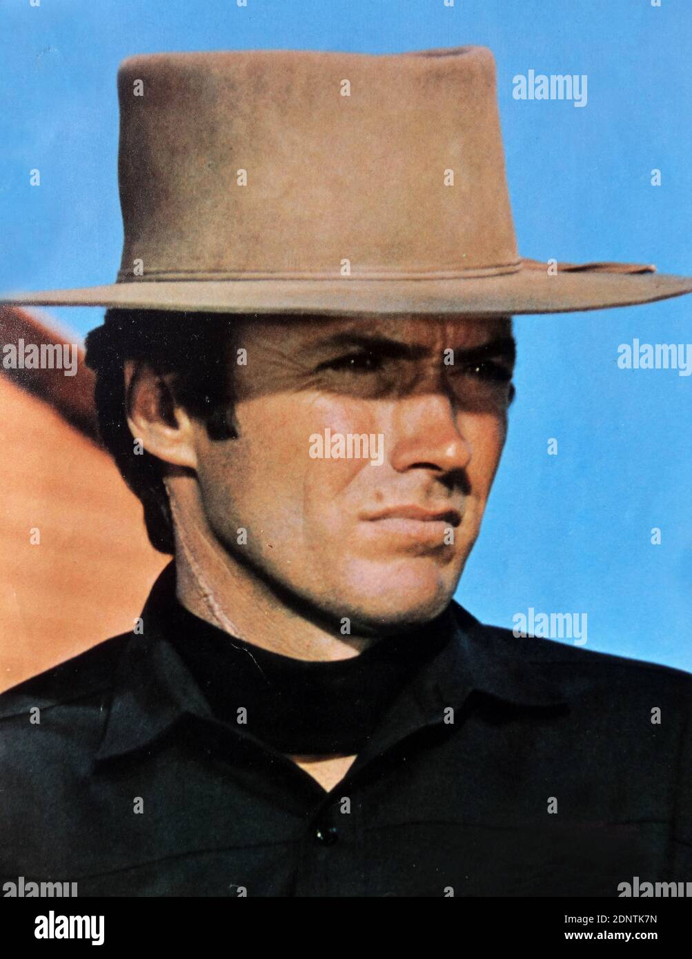 Film still of Clint Eastwood (1930-) from 'A Fistful of Dollars'. Stock Photo