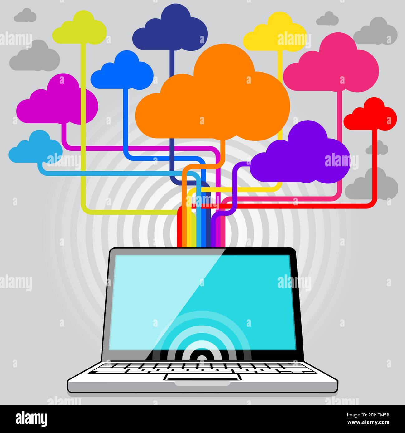 A Laptop Computer streaming information and data to and from the WWW at