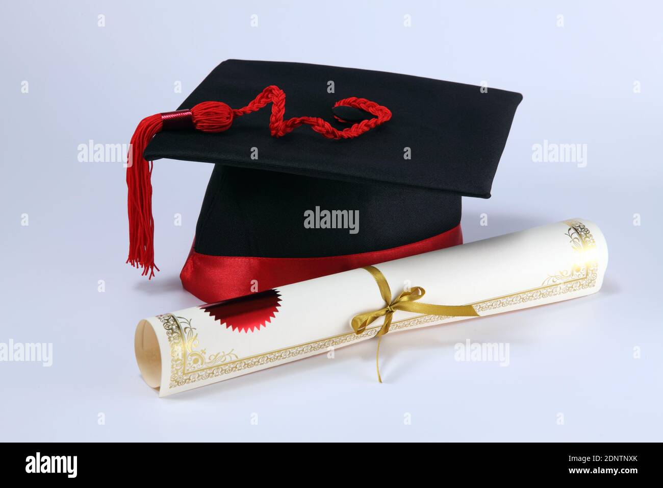 Mortarboard And Diploma On White Background Stock Photo - Alamy