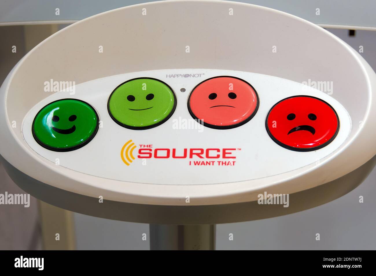Customer satisfaction device at The Source store, Toronto, Canada Stock Photo