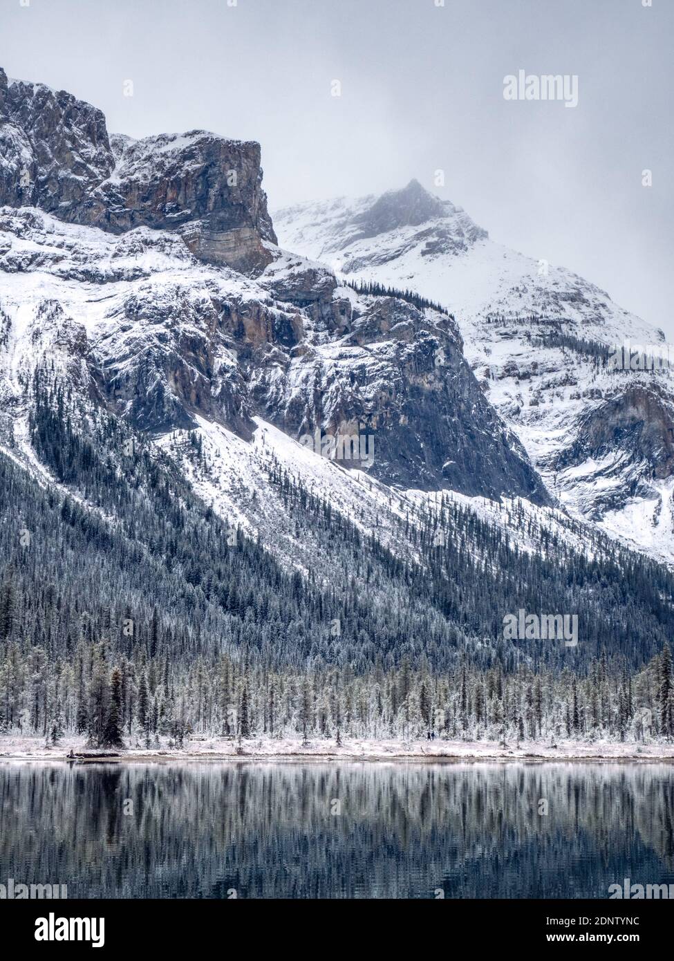 Emerald lake in winter, Banff National Park, Alberta, Canada Stock Photo