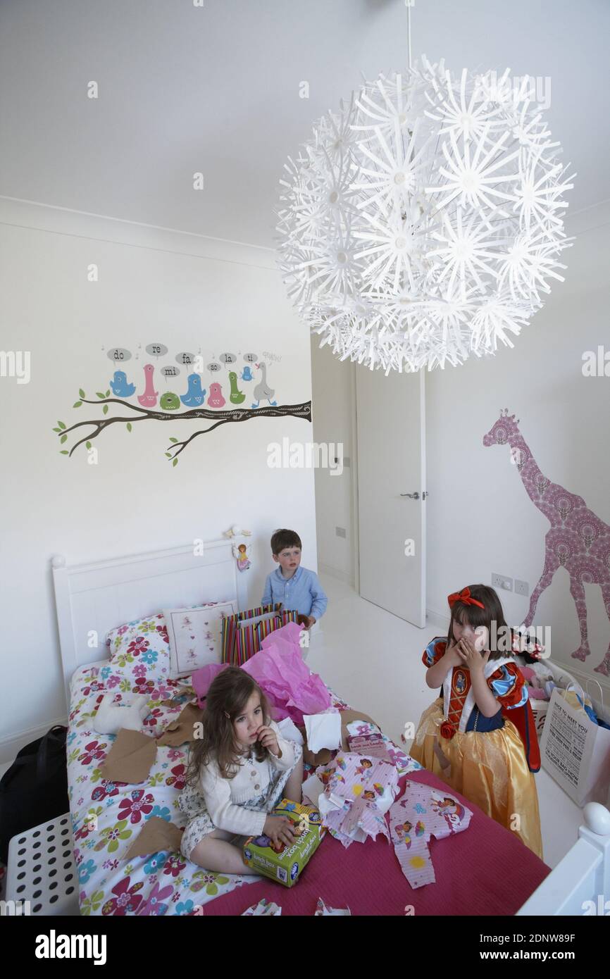 GREAT BRITAIN / England / London /  Children playing in  Children Room. Stock Photo