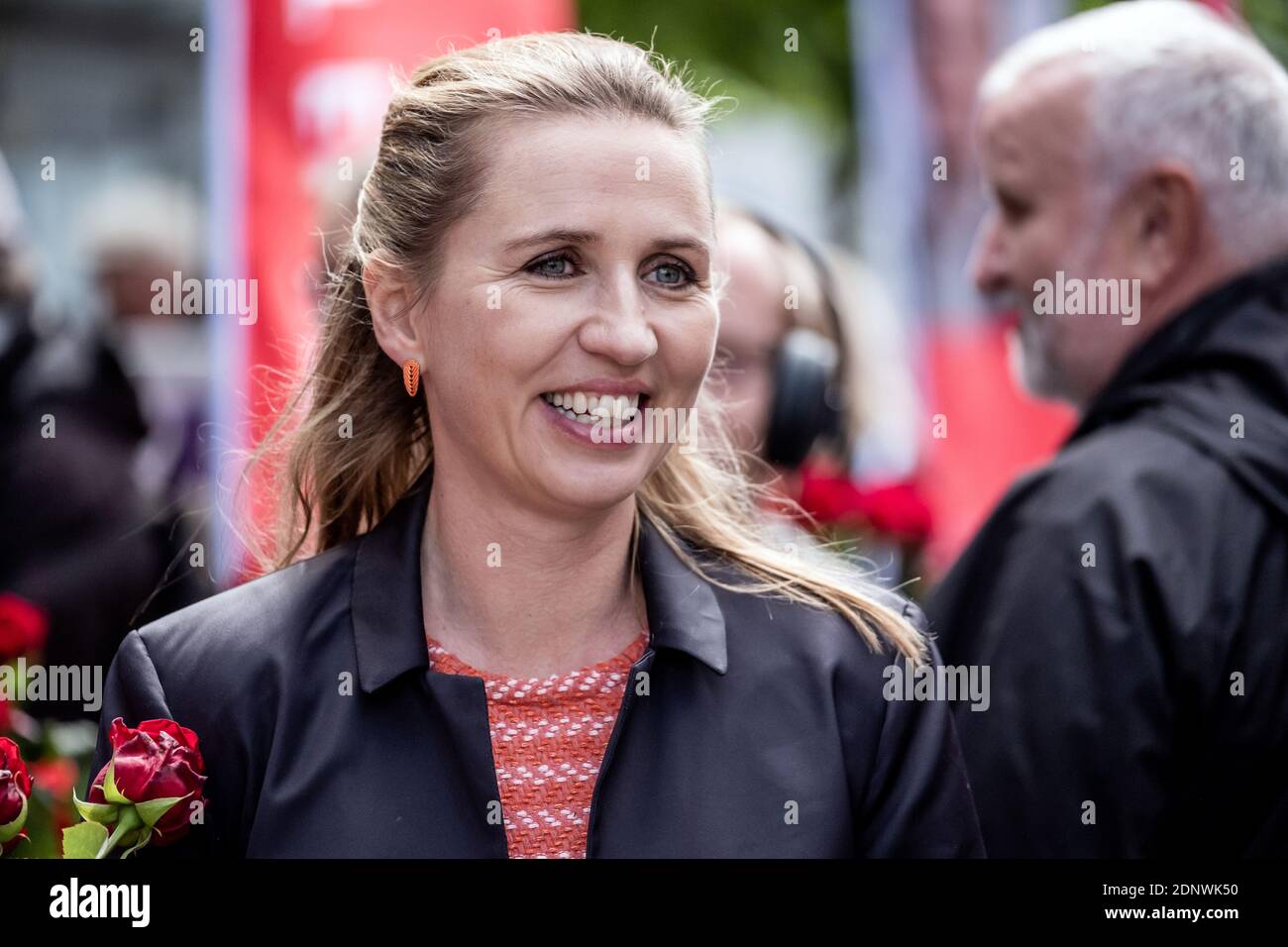 Albertslund, Denmark. 25th, May 2019. Mette Frederiksen, Danish Social Democrat leader and politician, seen during a campaign as part of the 2019-elections in Denmark. (Photo credit: Gonzales Photo - Kim M. Leland). Stock Photo