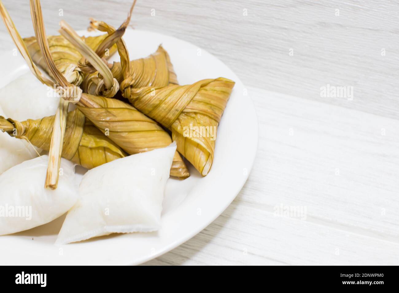 Portion Of Ketupat Palas And Nasi Himpit In Selective Focus Hari Raya Food Stock Photo Alamy