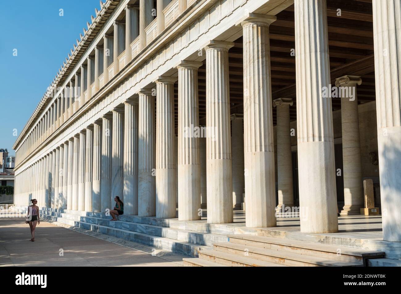 Architectural columns and walkway outside of the Museum of Ancient ...
