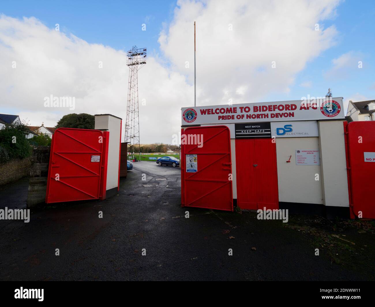 Bideford Association Football Club, AFC, entrance, Devon, UK Stock Photo