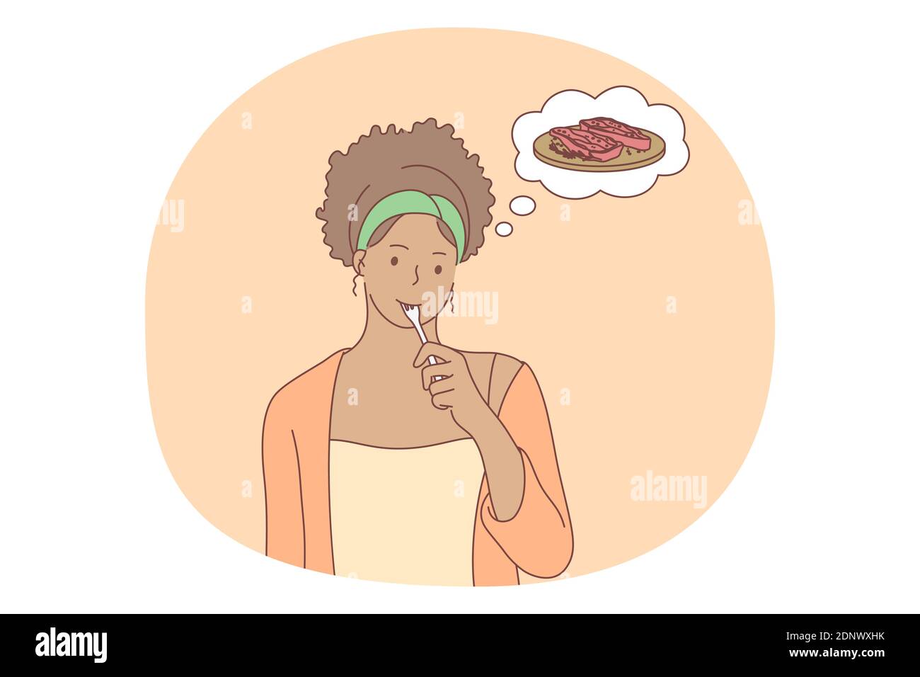 Cartoon woman eating junk food hi-res stock photography and images - Alamy