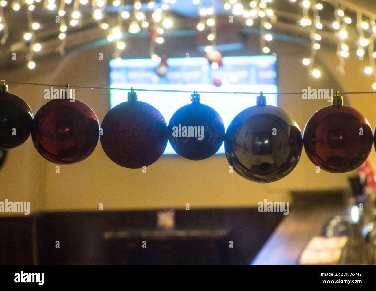 christmas tree balls as a decoration for the christmas tree Stock Photo