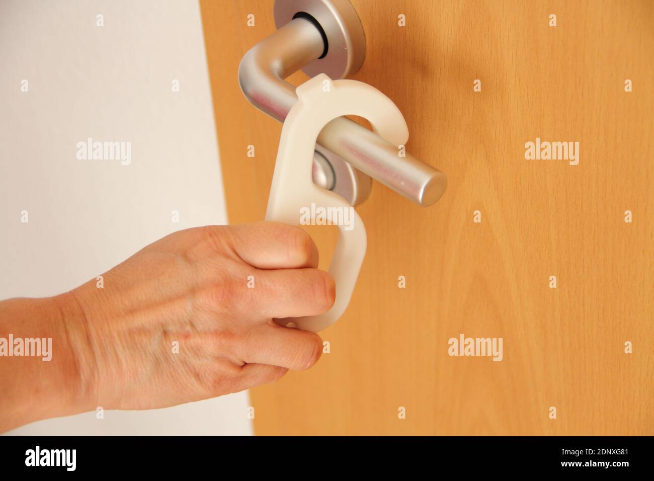 A Tool To Open The Door In Corona Times Stock Photo Alamy
