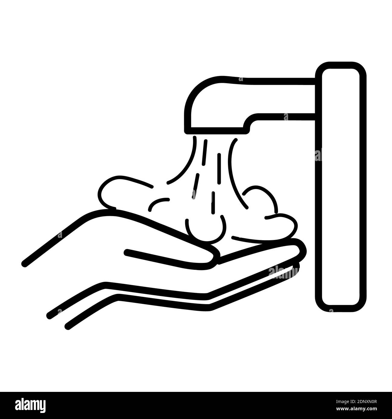 To wash hands icon. Covid-19, 2019-nCoV in China, Wuhan. Isolated on white background. Vector illustration eps10. Sign or symbol Stock Photo