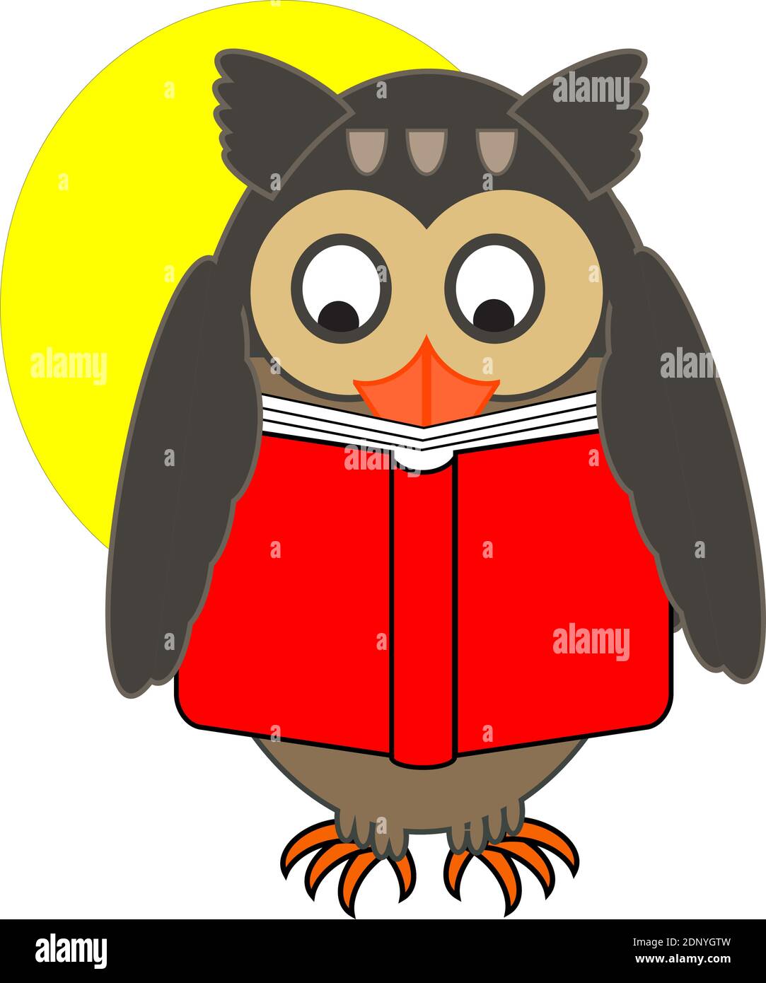 Reading books owl Stock Vector