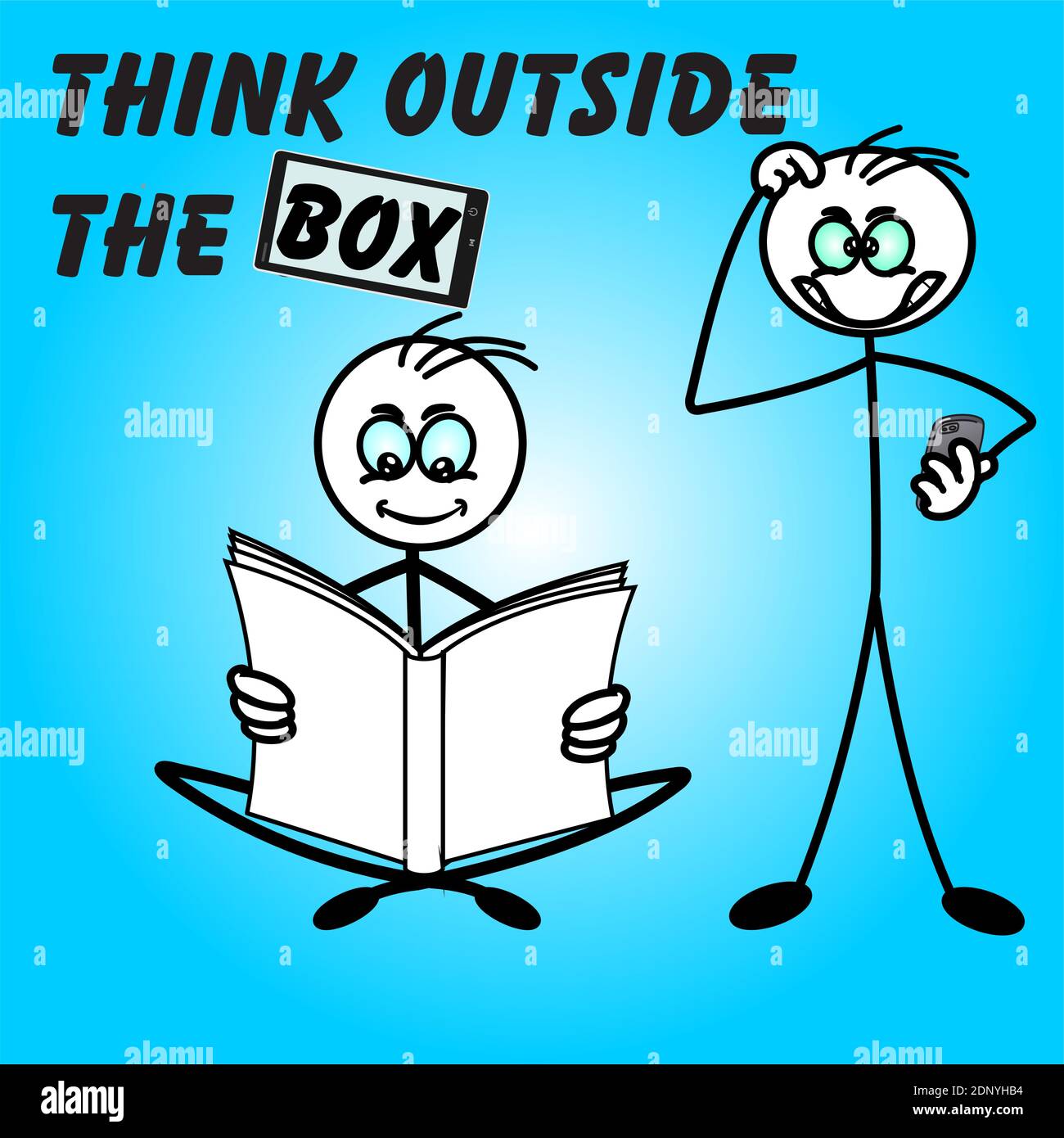 Think outside the box smartphone Stock Vector