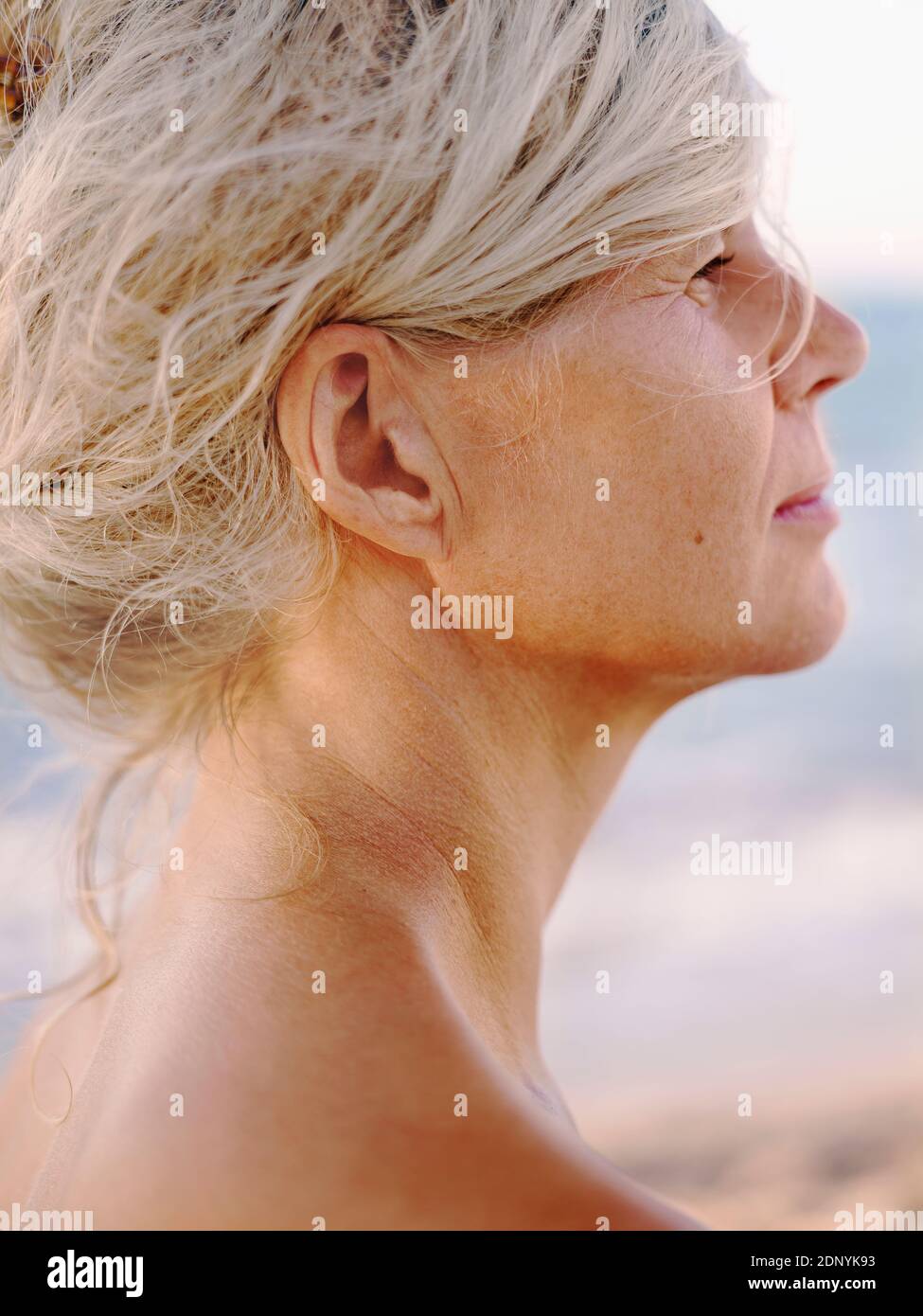 Mature woman looking away Stock Photo