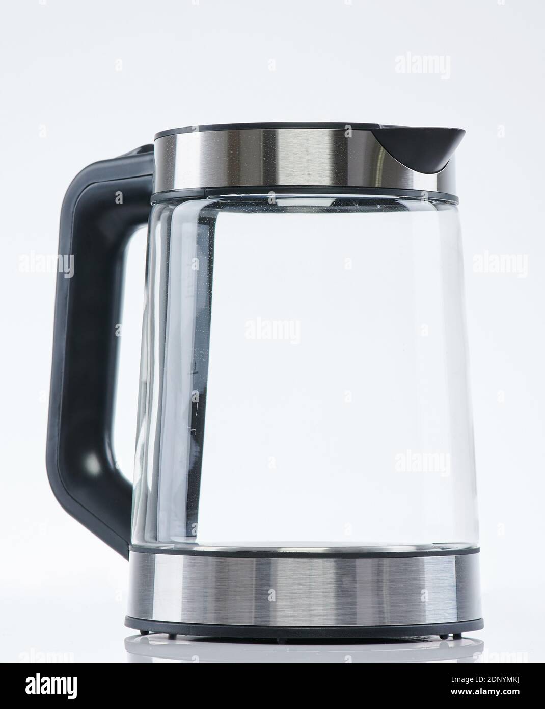 Empty clean electric kettle isolated on white studio background Stock