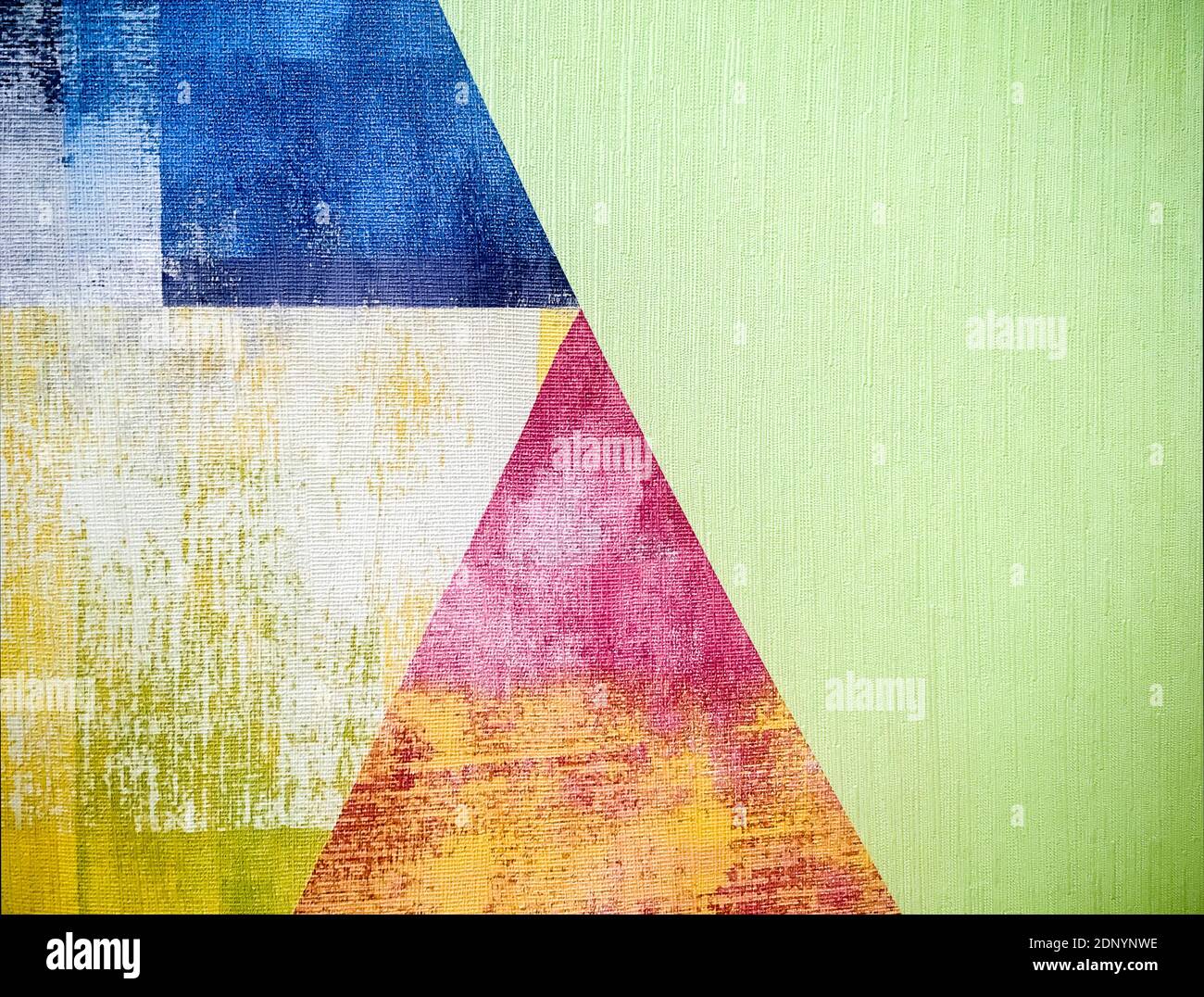 Old colored grunge wallpaper with triangles. Geometric texture Stock Photo