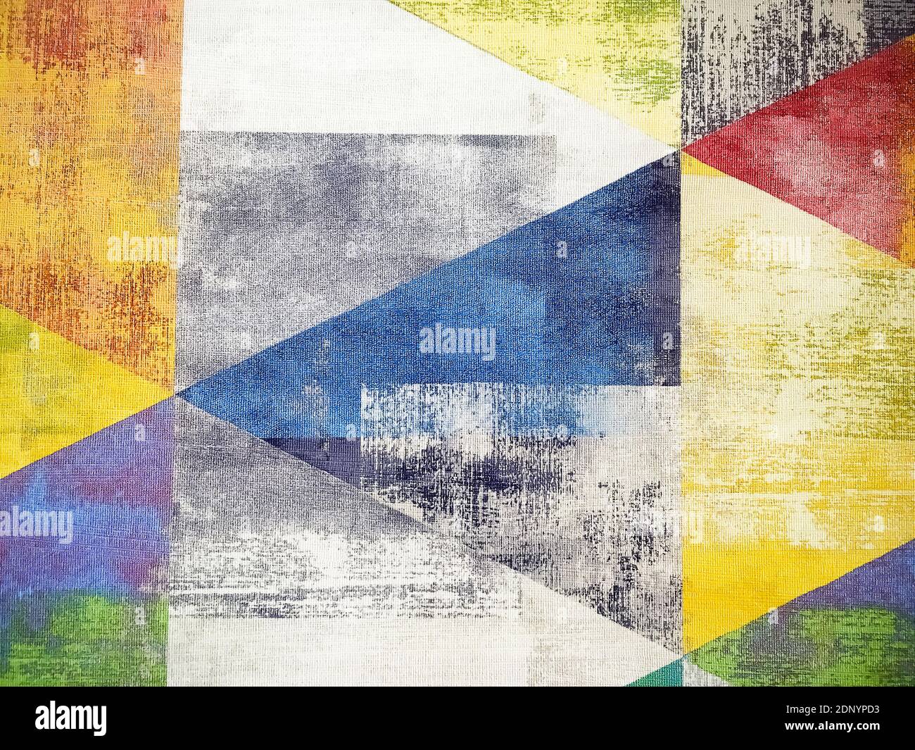 Old colored grunge wallpaper with triangles. Geometric texture Stock Photo