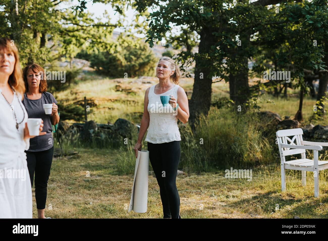 Women in garden Stock Photo