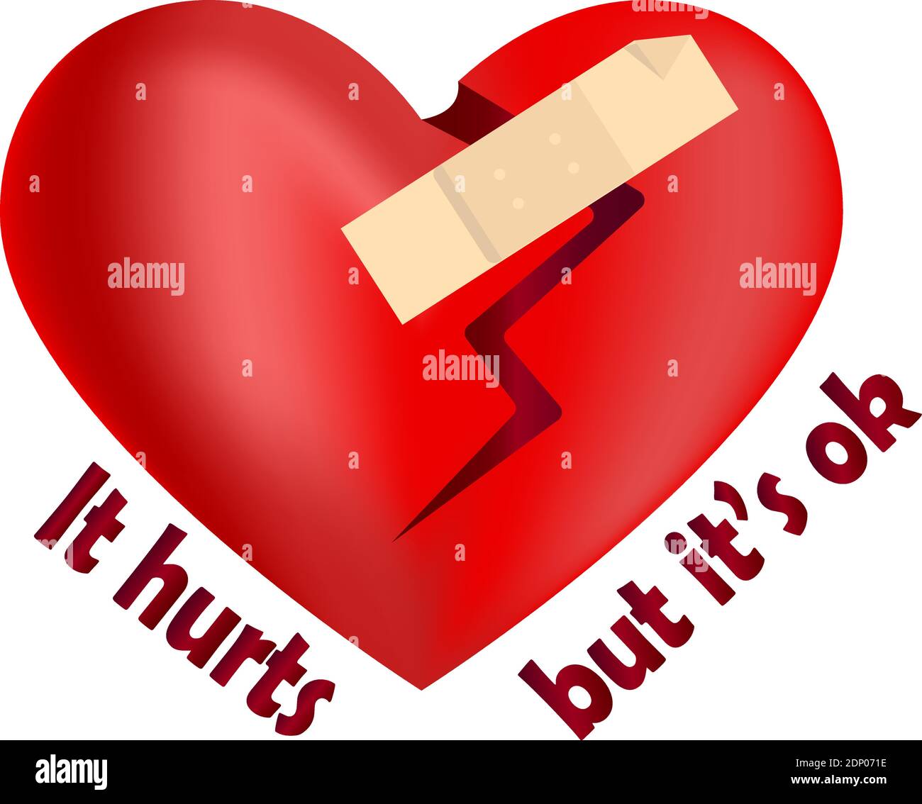 Funny romantic illustration with broken heart and treatment with patch  Stock Vector Image & Art - Alamy