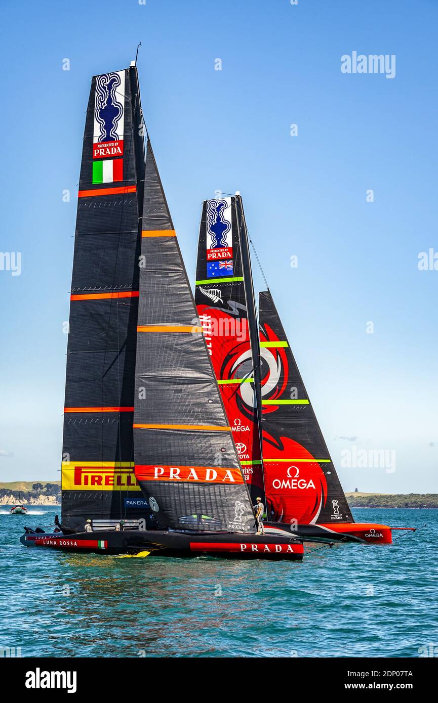Luna Rossa Prada Pirelli Team and Emirates Team New ZXealand have a non  start during Official practice ahead of the Prada Chris / LM Stock Photo -  Alamy