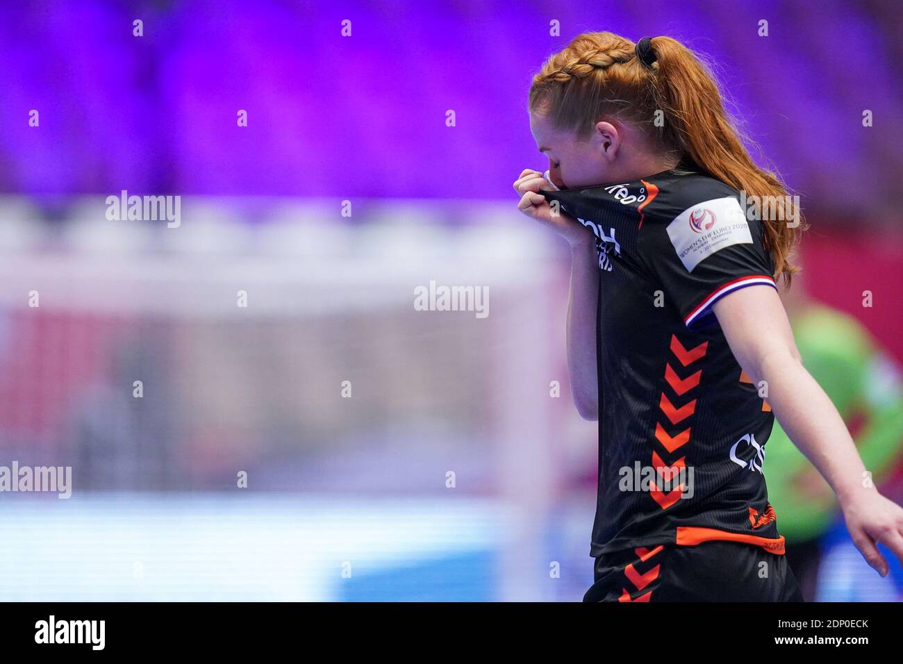 HERNING, DENMARK - DECEMBER 18: Dione Housheer of Netherlands during the Women's EHF Euro 2020 match between Russia and The Netherlands at Jyske Bank Stock Photo