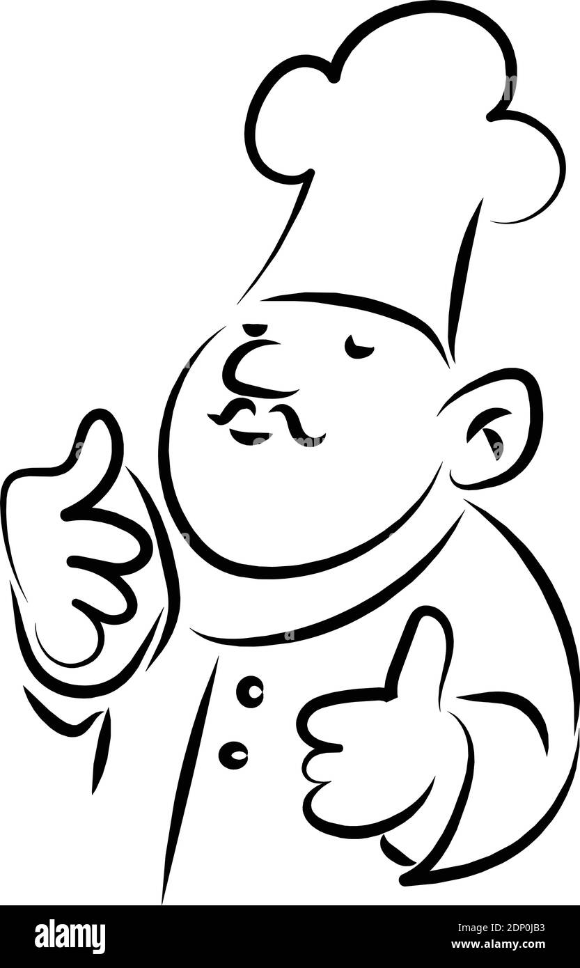 Chef Cook Backer illustration vector isolated Stock Vector
