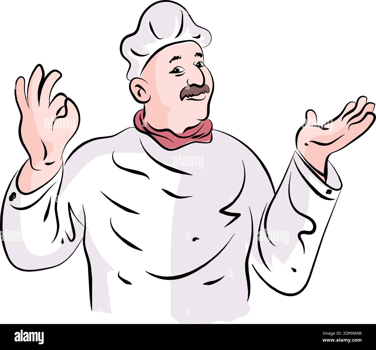 Chef Cook Backer illustration vector isolated Stock Vector