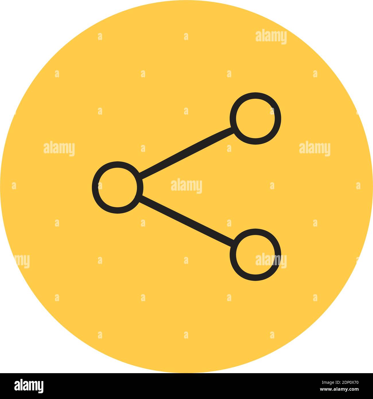 Isolated share computers tecnology online yellow logo- Vector Stock Vector