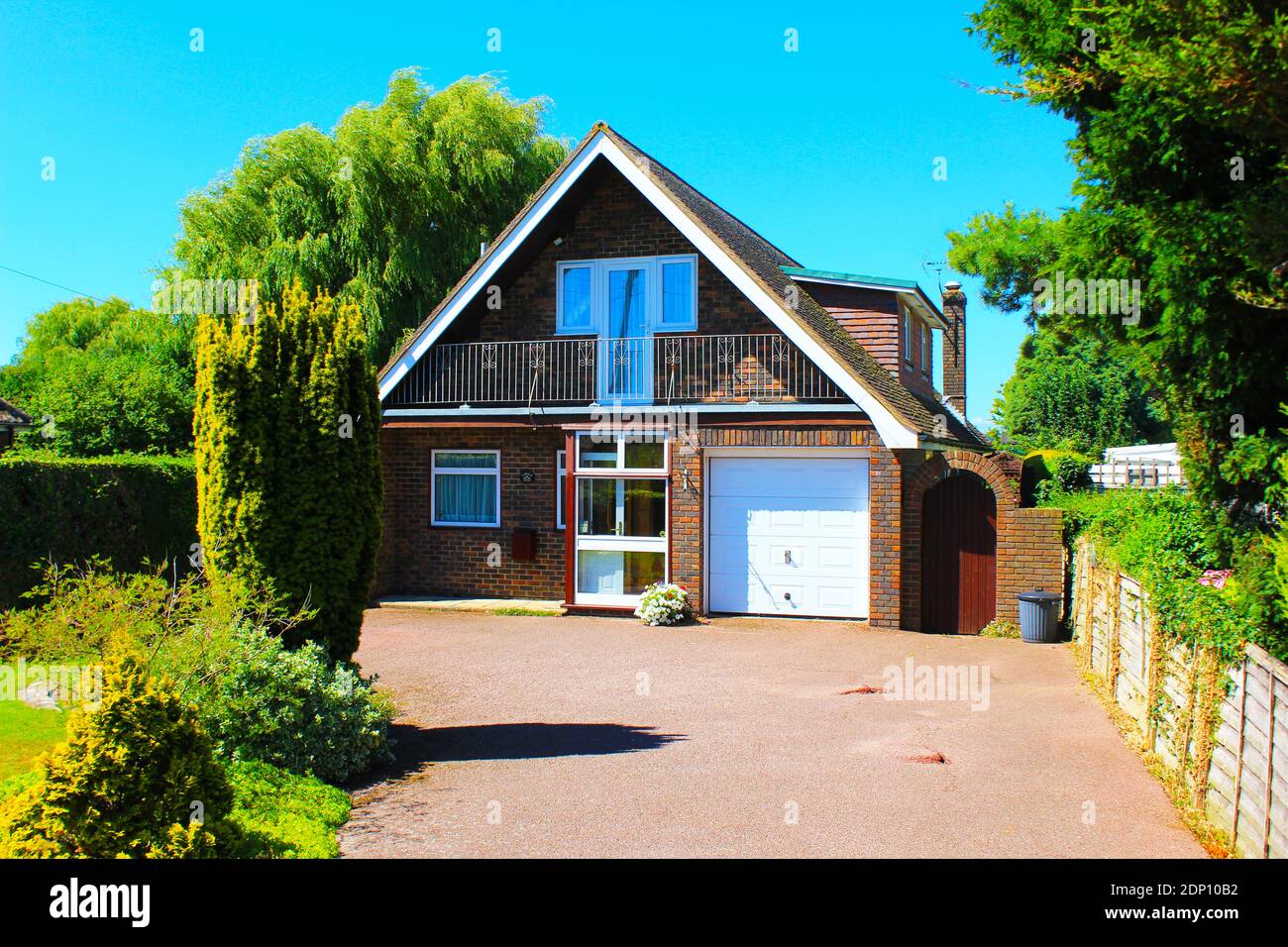 Traditional oldfashioned cozy residential houses in Winchelsea Beach village,Rother district of