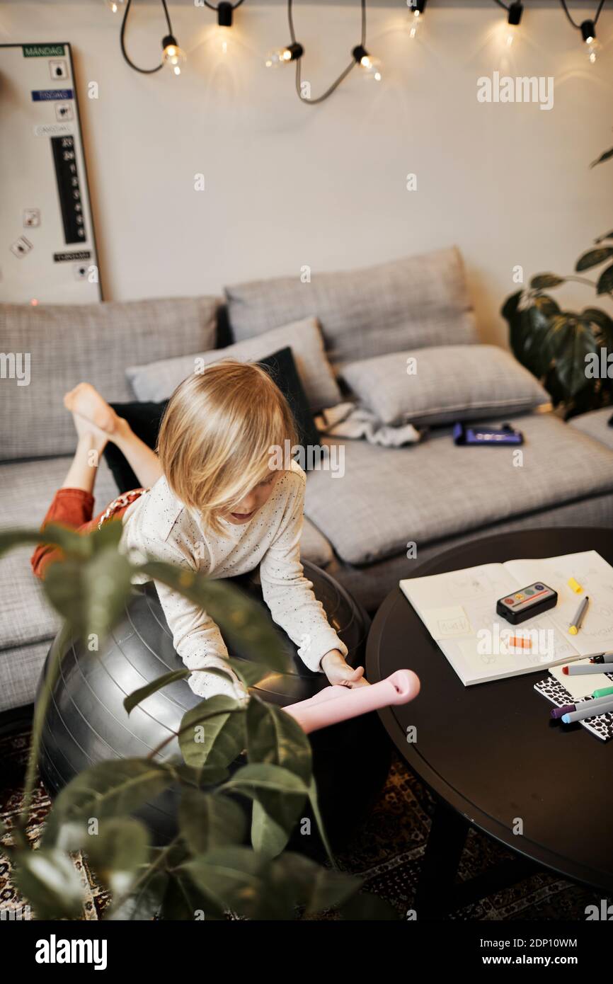 Girl using digital tablet Stock Photo