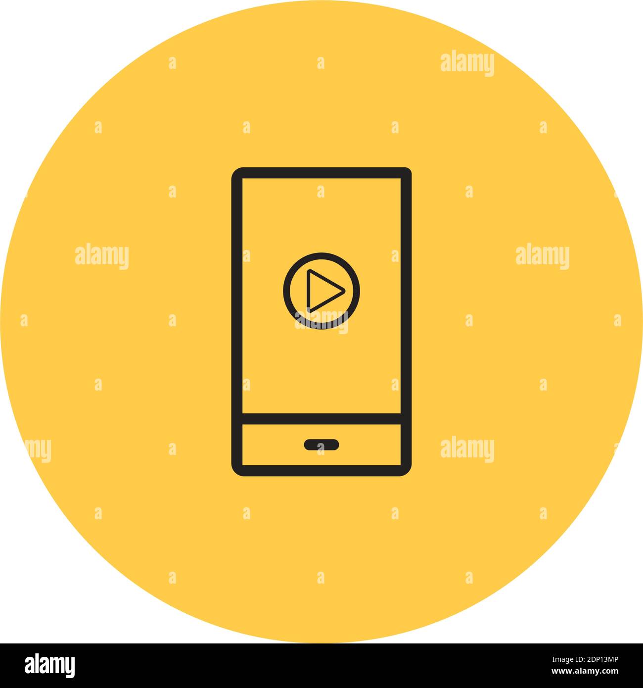 Isolated smartphone computers tecnology online yellow logo- Vector Stock Vector