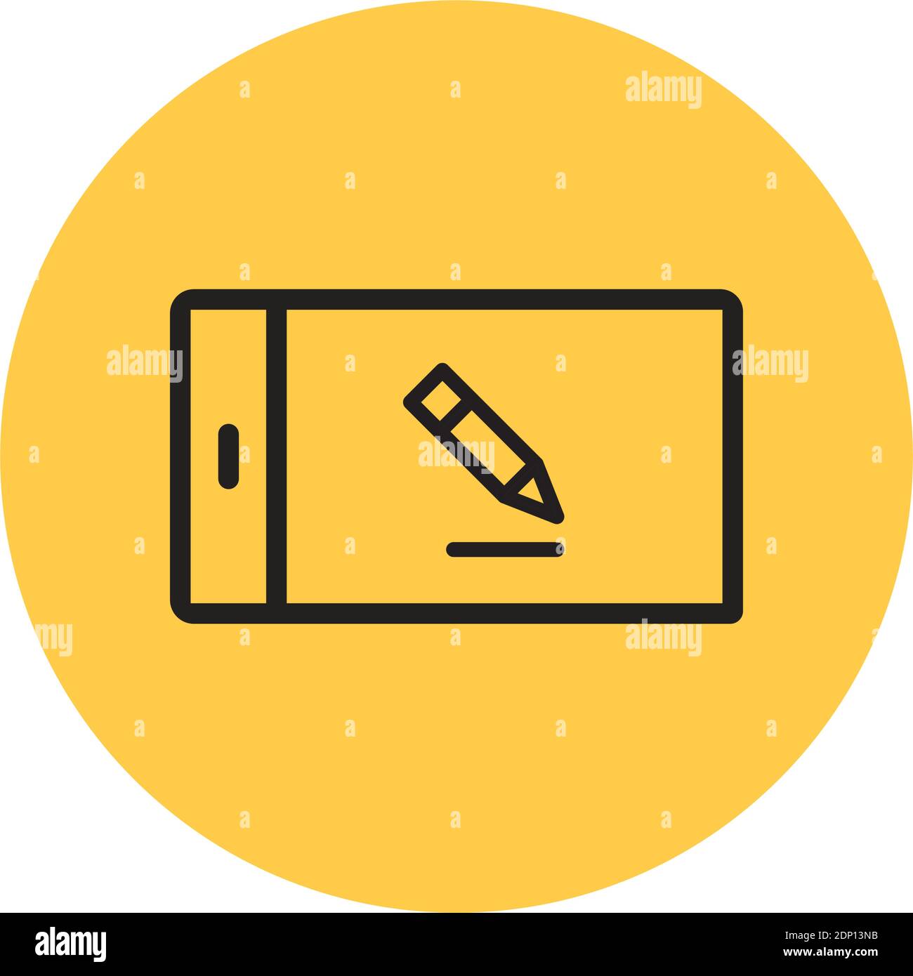 Isolated smartphone computers tecnology online yellow logo- Vector Stock Vector