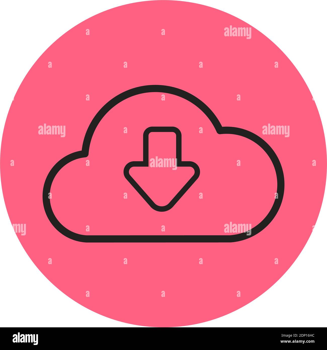 Isolated download computers tecnology online red logo- Vector Stock Vector