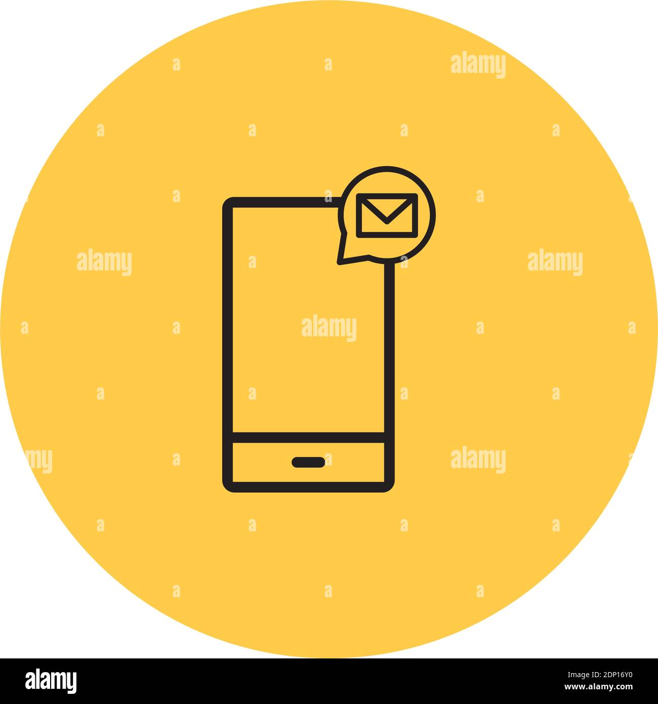 Isolated smartphone computers tecnology online yellow logo- Vector Stock Vector