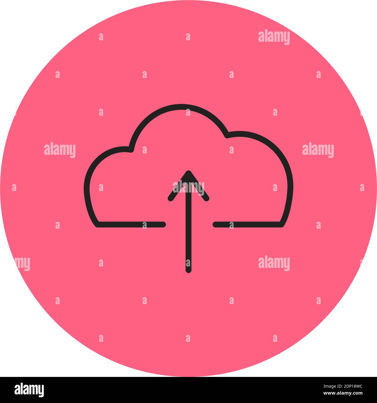 Isolated upload computers tecnology online red logo- Vector Stock Vector