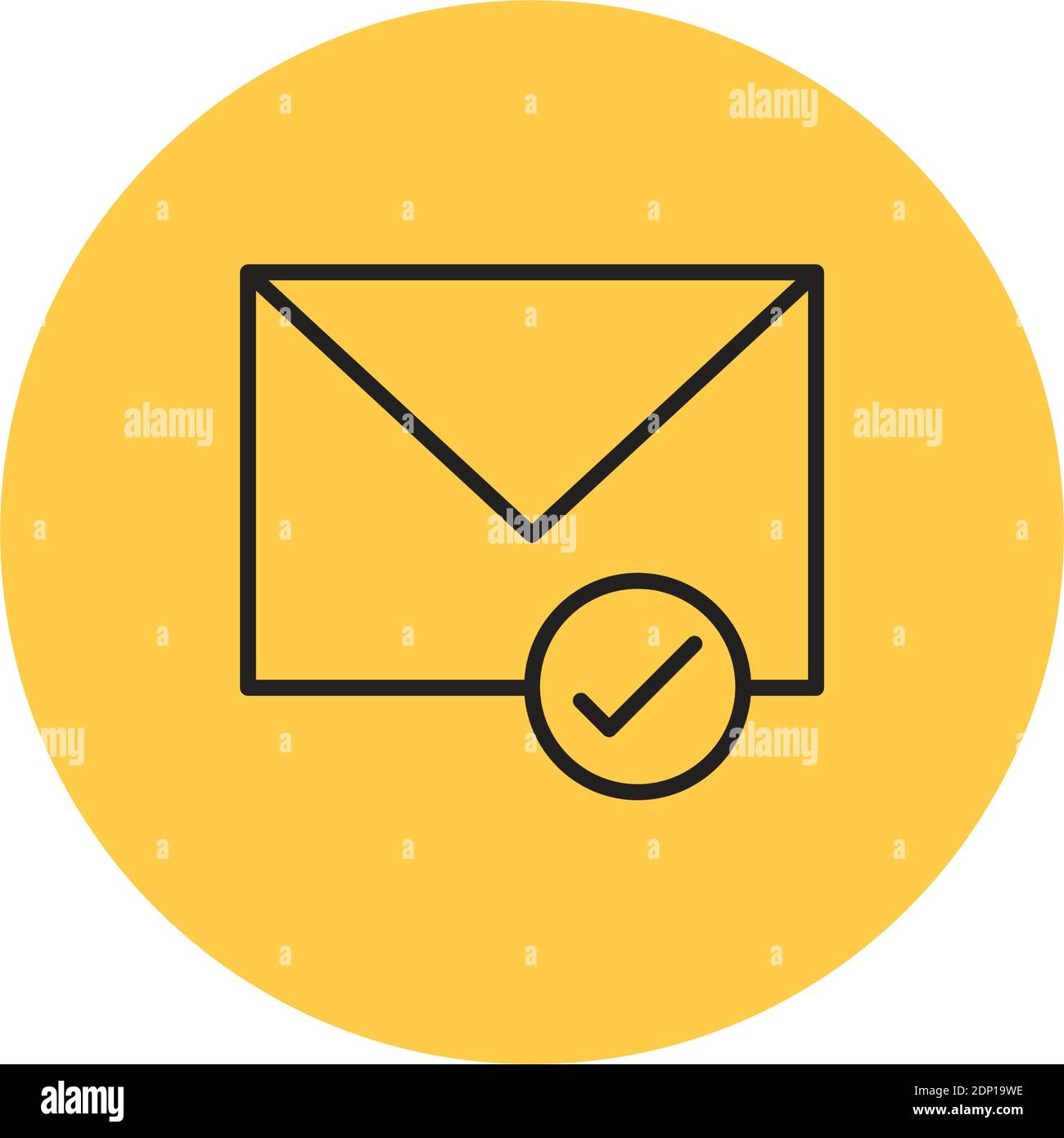 Isolated mail sent computers tecnology online yellow logo - Vector Stock Vector
