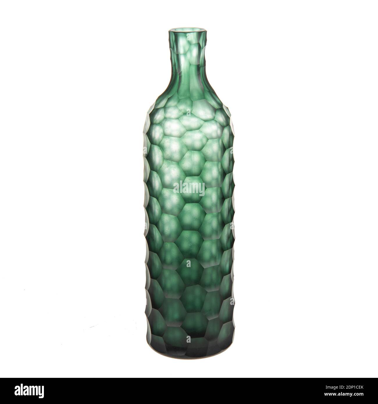 decorative colored glass vase on white background isolated Stock Photo