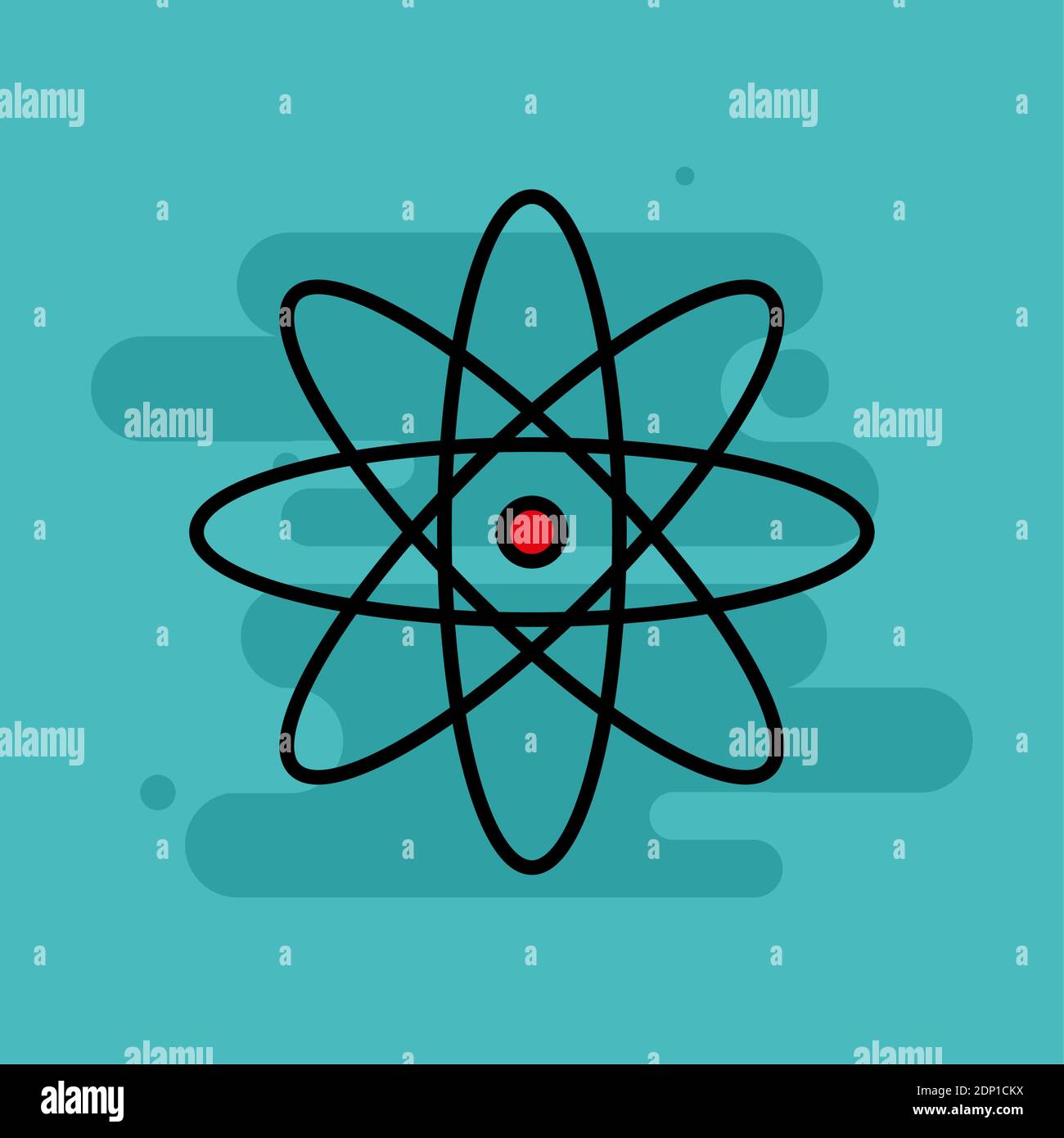 Atom chemical back to school picture icon - Vector Stock Vector