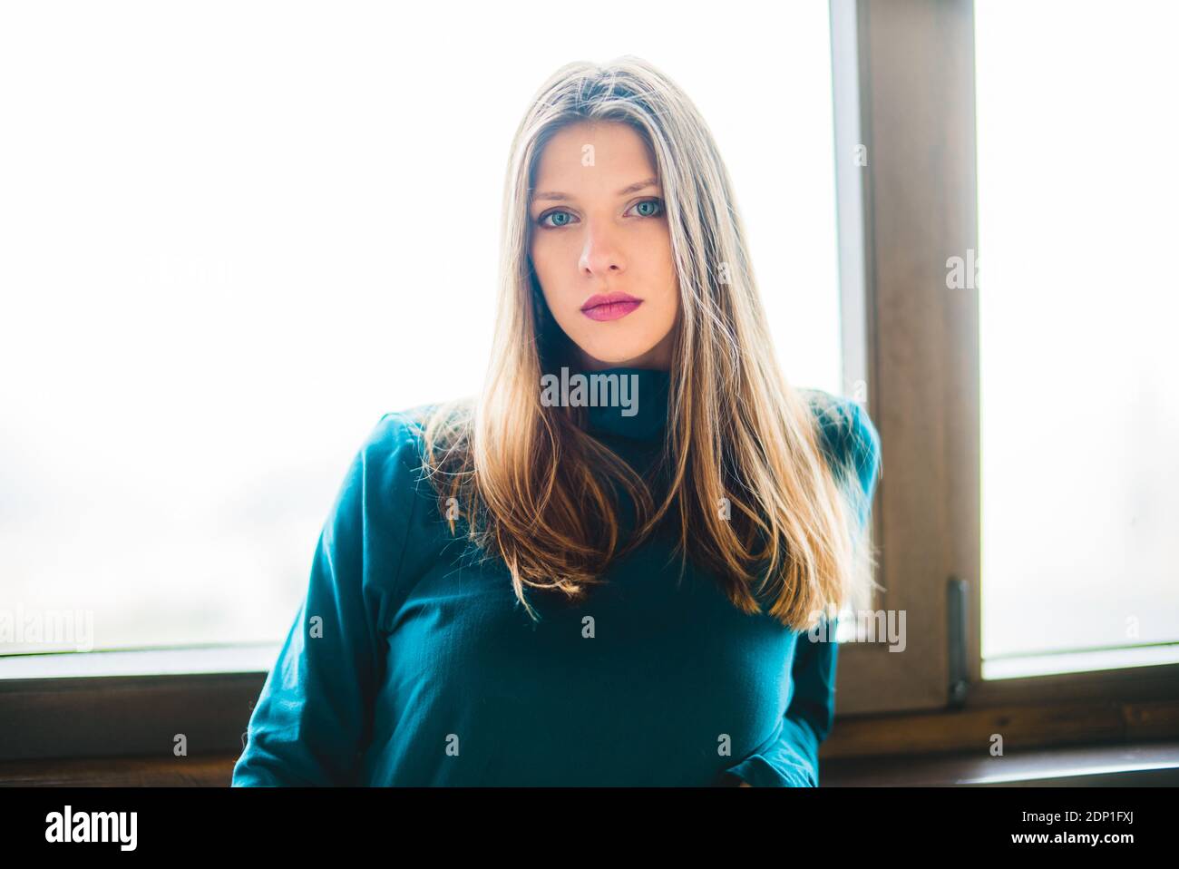 Blonde female model blue eyes hi-res stock photography and images - Alamy